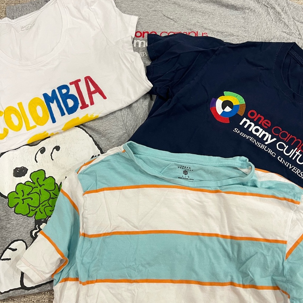 Graphic T-Shirts - White, Blue, Gray